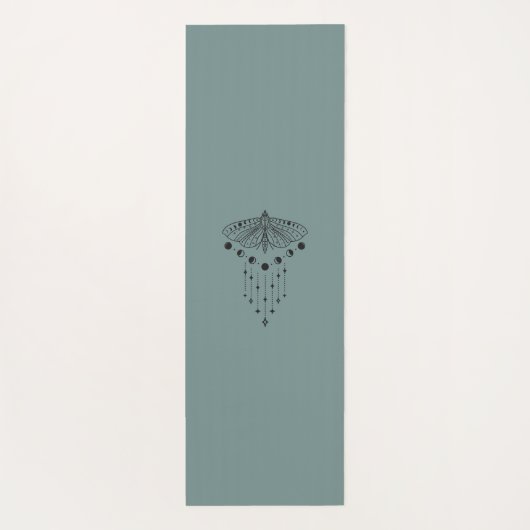 Sage Moon Phases Moth | Minimale Yoga Mat (Achterkant)