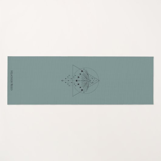 Sage Moon Phases Moth | Minimale Yoga Mat (Voorkant (horizontaal))
