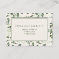Sage Moss Green Leaves Cream Wedding Registry