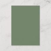 Sage Moss Green Leaves Cream Wedding Registry Informatiekaartje (Achterkant)
