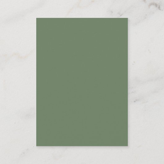 Sage Moss Green Leaves Cream Wedding Registry Informatiekaartje (Achterkant)