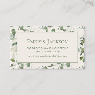 Sage Moss Green Leaves Cream Wedding Website Visitekaartje