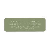 Sage Moss Wedding Envelope Retour Adreslabels Etiket (Voorkant)