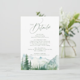 Sage Mountain Forest Rustic QR code Details Notitiekaartje