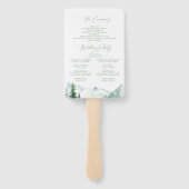 Sage Mountain Forest Rustic Wedding Programs Handwaaier (Achterkant)