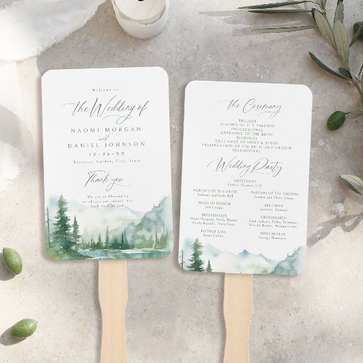 Sage Mountain Forest Rustic Wedding Programs Handwaaier