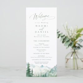 Sage Mountain Forest Rustic Wedding Programs Menu