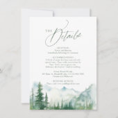 Sage Mountain Forest Rustieke QR-code Details Notitiekaartje (Voorkant)