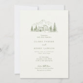 Sage Mountain Rustic Trouwuitnodiging Kaart (Voorkant)