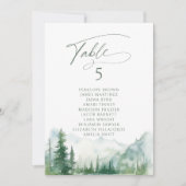 Sage Mountain tafel nummers zitplaatsen kaart (Voorkant)