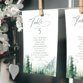 Sage Mountain tafel nummers zitplaatsen kaart