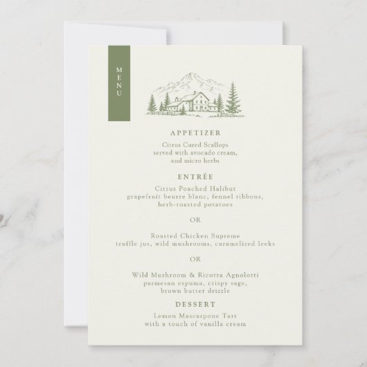 Sage Mountain Trouw Menu Kaart (Voorkant)