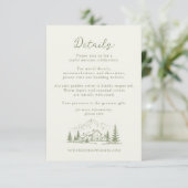 Sage Mountain Wedding Details Enclosure Card Informatiekaartje (Staand voorkant)