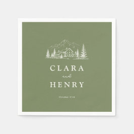 Sage Mountain Wedding Napkins Servet