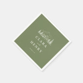 Sage Mountain Wedding Napkins Servet (Hoek)