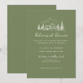 Sage Mountain Wedding Rehearsal Dinner Invitation Kaart (Voorkant / Achterkant)