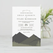 Sage Mountain Woodland Forest bruiloft uitnodigen Kaart (Staand voorkant)