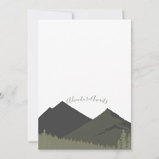 Sage Mountain Woodland Forest bruiloft uitnodigen Kaart (Achterkant)