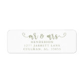 Sage| Mr & Mrs Return Address Label (Voorkant)