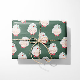 Sage Mrs. Claus Faces Christmas Wrapping Paper Cadeaupapier