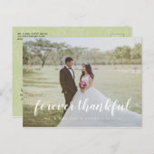 Sage Multi Foto Hand Lettering Dank u bruiloft Briefkaart (Voorkant / Achterkant)