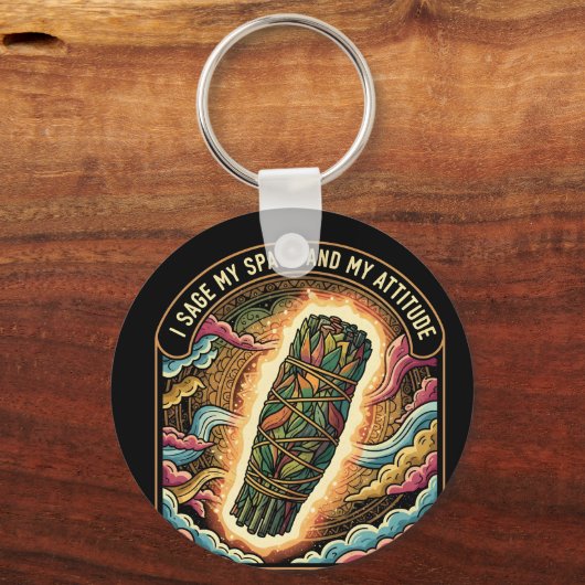 Sage My Space and My Attitude Smudging Cleansing A Sleutelhanger (Achterkant)