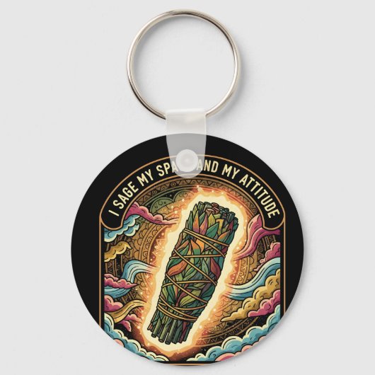Sage My Space and My Attitude Smudging Cleansing A Sleutelhanger (Achterkant)
