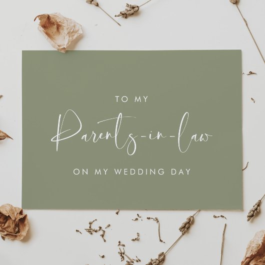 Sage naar mijn ouders in de wet op mijn trouwdagka kaart