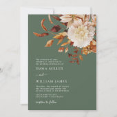 Sage najaar moderne Waterverf Terracotta Wedding Kaart (Voorkant)