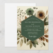 Sage Naturalist Meadow Wedding Kaart (Voorkant / Achterkant)