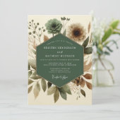Sage Naturalist Weide Bruiloft Kaart (Staand voorkant)