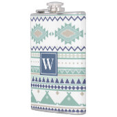 Sage & Navy Blue Native American Pattern Heupfles (Links)