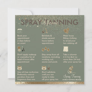 Sage Nazorg Instructie Tips Body Spray Tan Kaart