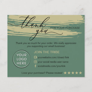 Sage Ocher Online Store Small Business Bedankt Flyer