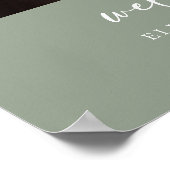 Sage Oh Baby Foto Baby shower Welkomstbord Poster (Hoek)