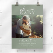 Sage Oh Baby Foto Baby shower Welkomstbord Poster