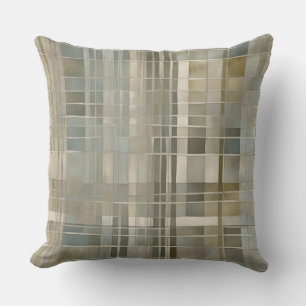 Sage Olijfgroen Dusty Blue Farmhouse Plaid Kussen