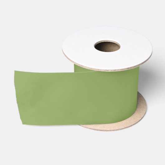 Sage Olijfgroen Effen Kleur  Satijnen Lint (Spoel)