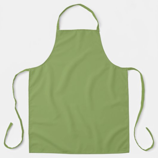 Sage Olijfgroen Effen Kleur Schort (Voorkant)
