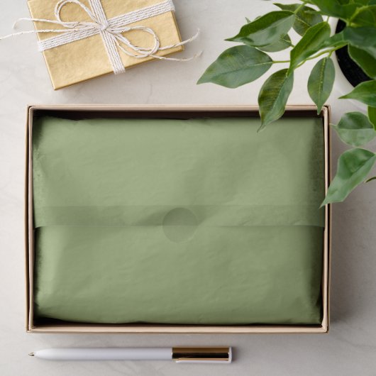 Sage Olijfgroen Effen Kleur Tissuepapier (Geschenk)
