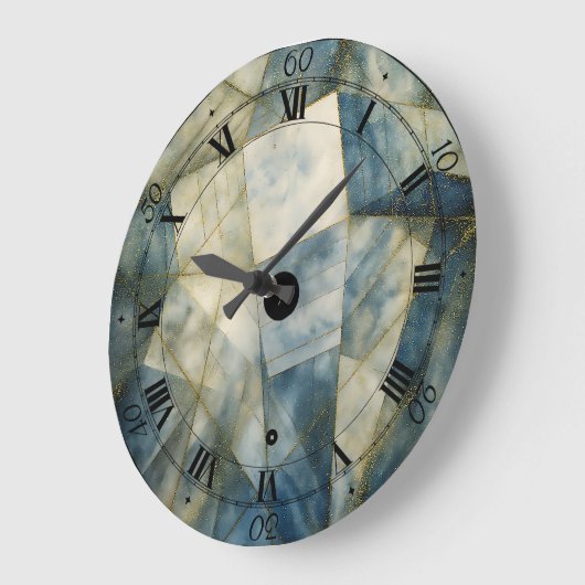 Sage Olijfgroen Goud Geometrisch Abstract Natuurli Grote Klok (Hoek)