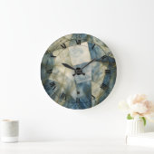 Sage Olijfgroen Goud Geometrisch Abstract Natuurli Grote Klok (Huis)