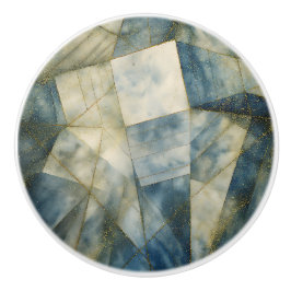 Sage Olijfgroen Goud Geometrisch Abstract Natuurli Keramische Knop