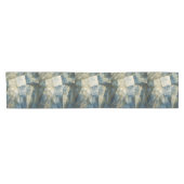 Sage Olijfgroen Goud Geometrisch Abstract Natuurli Korte Tafelloper (Horizontaal)