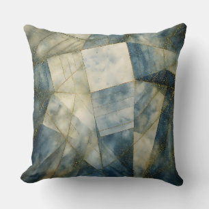 Sage Olijfgroen Goud Geometrisch Abstract Natuurli Kussen