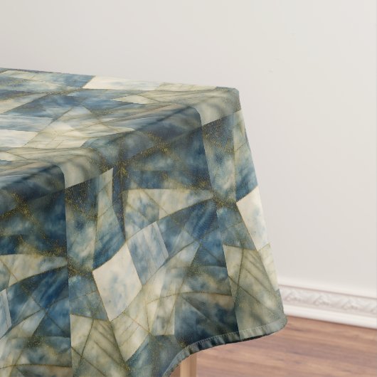 Sage Olijfgroen Goud Geometrisch Abstract Natuurli Tafelkleed (Voorbeeld)