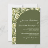 Sage Olijfgroene Botanische Boog Script Bruiloft Kaart (Voorkant)