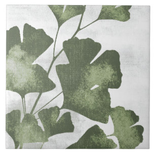Sage Olijfgroene Schilderachtige Botanische Kunst Tegeltje