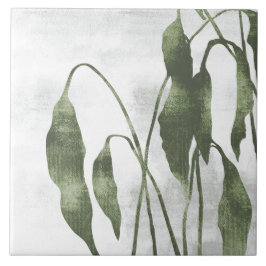Sage Olijfgroene Schilderachtige Botanische Kunst Tegeltje