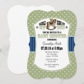 Sage Olive Blue Cowboy Baby shower Invitation Kaart (Voorkant / Achterkant)